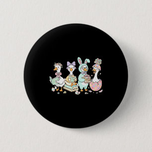 A bookish goose bunny easter day reading book 6 cm round badge
