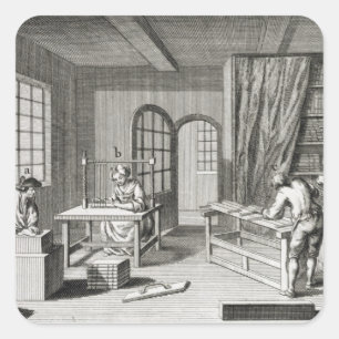 A bookmaker's workshop, from the 'Encyclopedie des Square Sticker