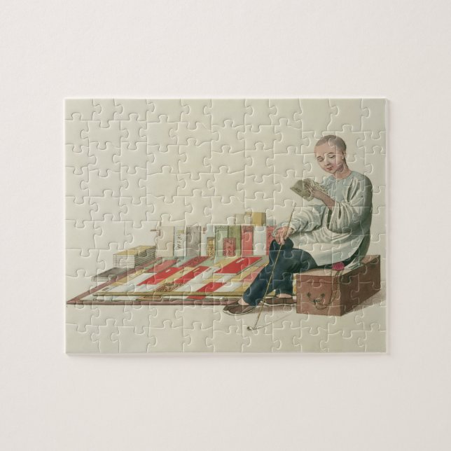 A Bookseller, plate 6 from 'The Costume of China', Jigsaw Puzzle (Horizontal)