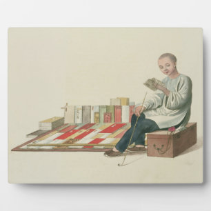 A Bookseller, plate 6 from 'The Costume of China', Plaque