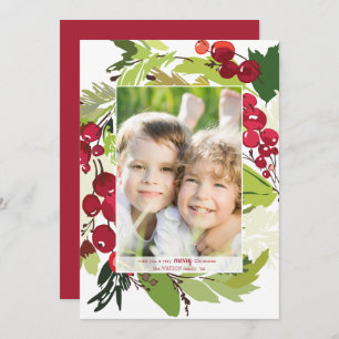 A Botanical Christmas Holiday Flat Card
