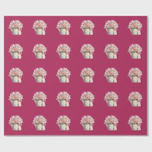 A bouquet of flowers in a watering can for mum  wrapping paper