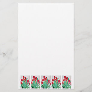 A Bouquet of Red Tulips Stationery