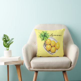 A Bowl Of Lemons Throw Pillow