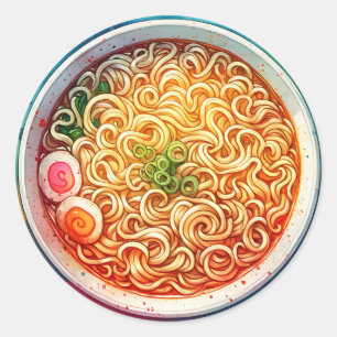 A Bowl of Ramen Noodles Classic Round Sticker
