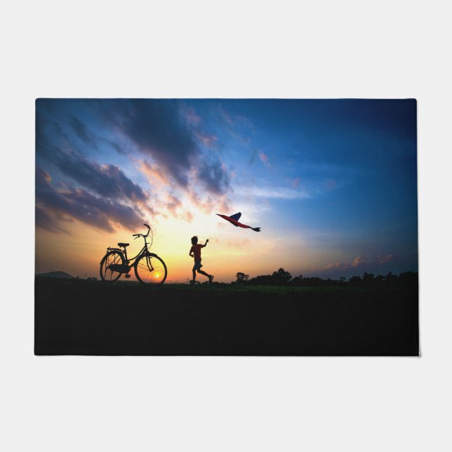 A Boy - A Bike - A Kite Floor Mat (Front)