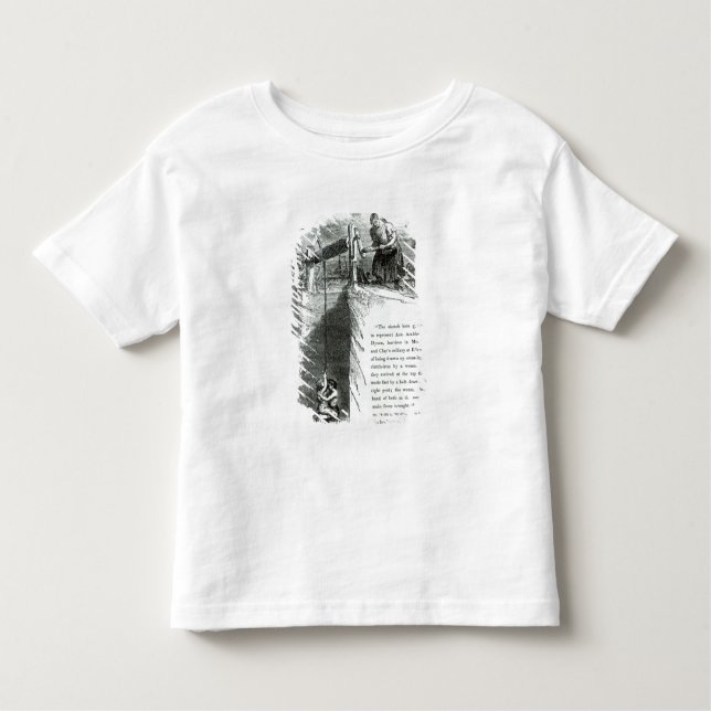 A boy and girl being wound up a mine shaft toddler T-Shirt (Front)