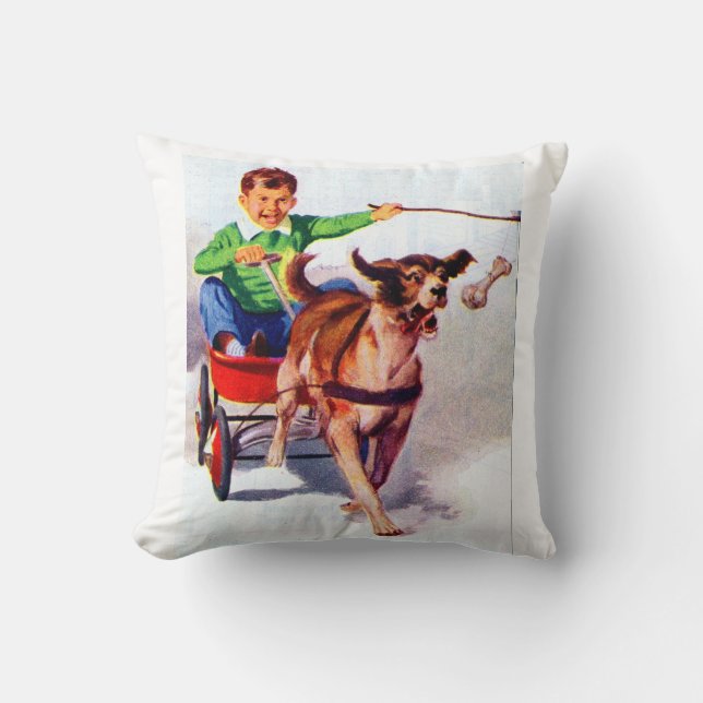 A boy and his dog cart cushion (Front)