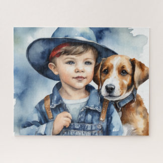 A boy and his dog jigsaw puzzle