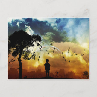 A Boy and his Universe Postcard