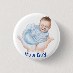 A Boy Cute Baby Shower Button Pin