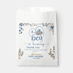 a Boy Is Brewing Tea Boy Baby Shower Thank You Favour Bags