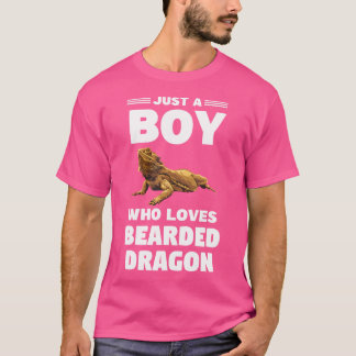 A Boy Who Loves Bearded Dragons Bearded Dragons T-Shirt