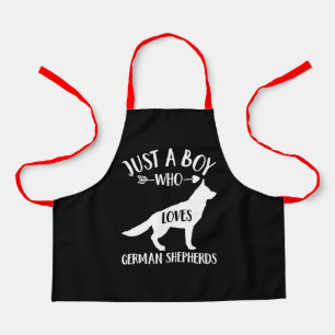 A Boy Who Loves German Shepherd Apron