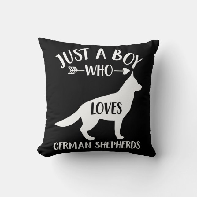 A Boy Who Loves German Shepherd Cushion (Front)