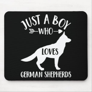 A Boy Who Loves German Shepherd Mouse Pad