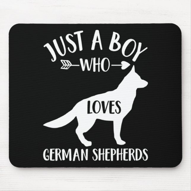 A Boy Who Loves German Shepherd Mouse Pad (Front)
