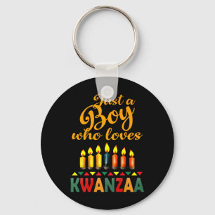A Boy Who Loves Kwanzaa Kinara African Pride Black Key Ring
