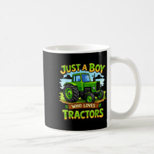 A boy who loves tractors funny farm kid birthday coffee mug