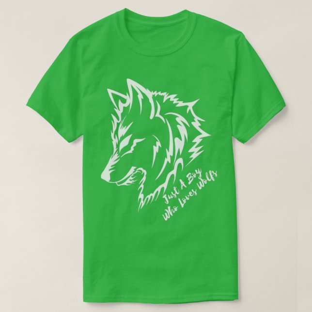 a boy who loves wolves T-Shirt (Design Front)