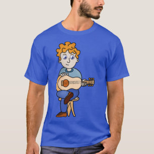 A boy with curly hair playing the guitar T-Shirt