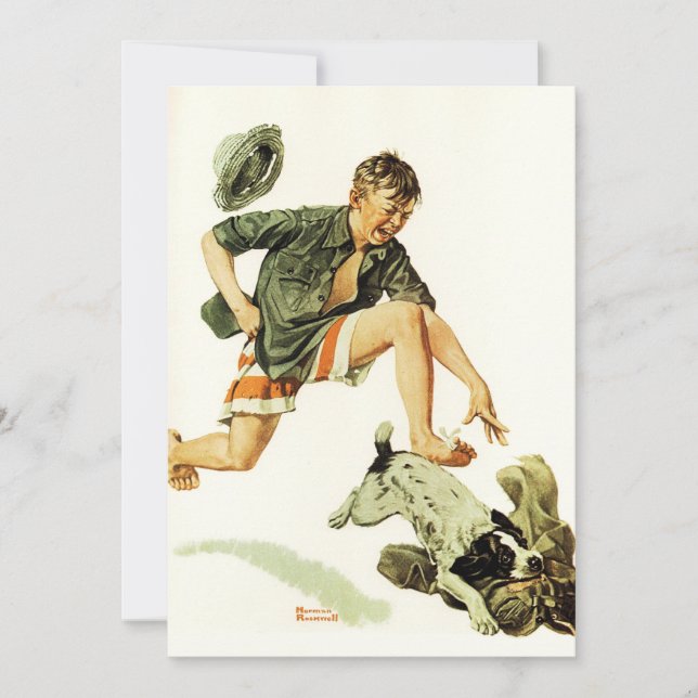  A Boy's Best Friend 1919 Norman Rockwell  Holiday Card (Front)