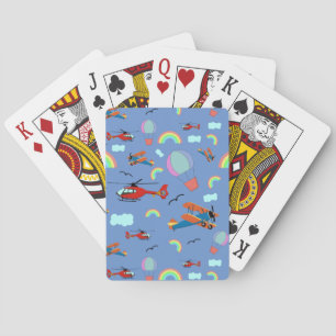 A Boys Flying Pattern on Blue Playing Cards
