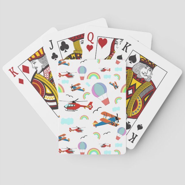 A Boys Flying Pattern on White Playing Cards (Back)