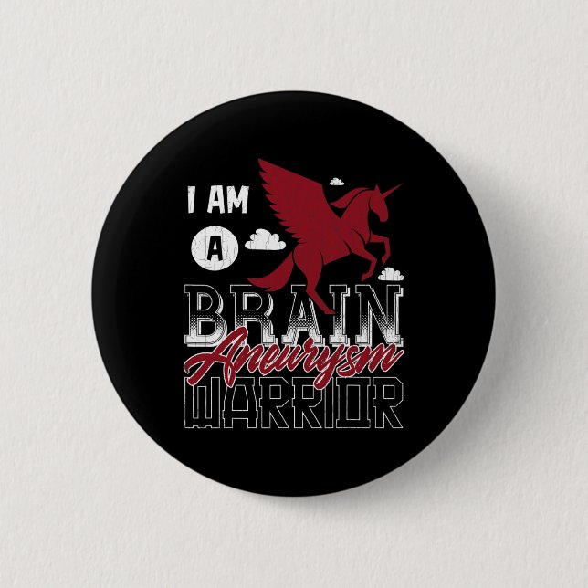 A Brain Aneurysm Warrior Awareness Support Graphic 6 Cm Round Badge (Front)