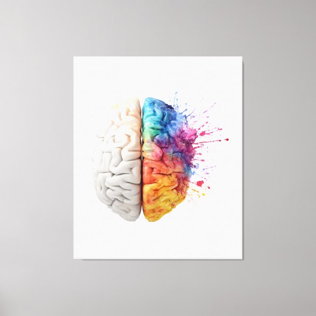 A brain divided between logical and creative sides canvas print (Front)