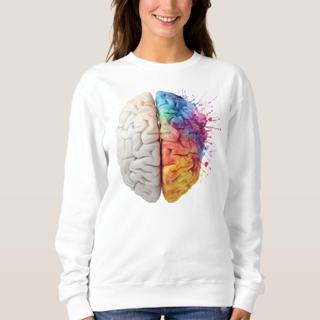 A brain divided between logical and creative sides sweatshirt (Front)