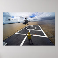 A Brazilian Eurocopter prepares to land