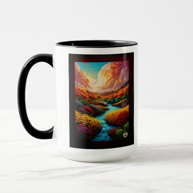 A Breathtaking Fantasy Landscape AI Art - Xzendor7 Mug (Left)