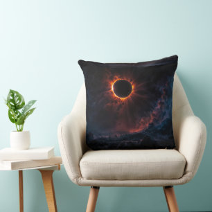 A Breathtaking Solar Eclipse AI Art by Xzendor7 Cushion