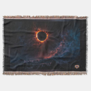A Breathtaking Solar Eclipse AI Art by Xzendor7 Throw Blanket