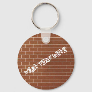 A Brick Wall - Add Your Special Text / Message - Key Ring