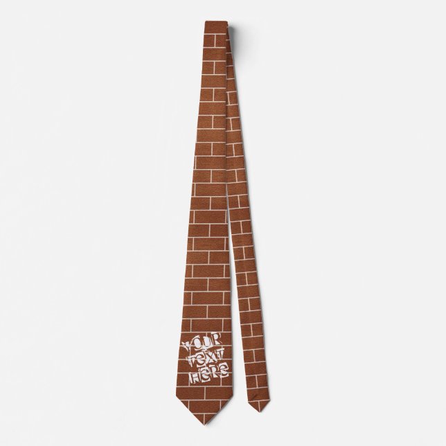 A Brick Wall - Add Your Special Text  /  Message Tie (Front)
