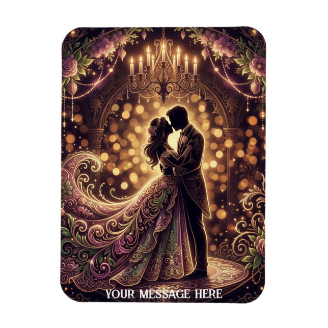  A bride & groom silhouette in an embrace Magnet (Vertical)