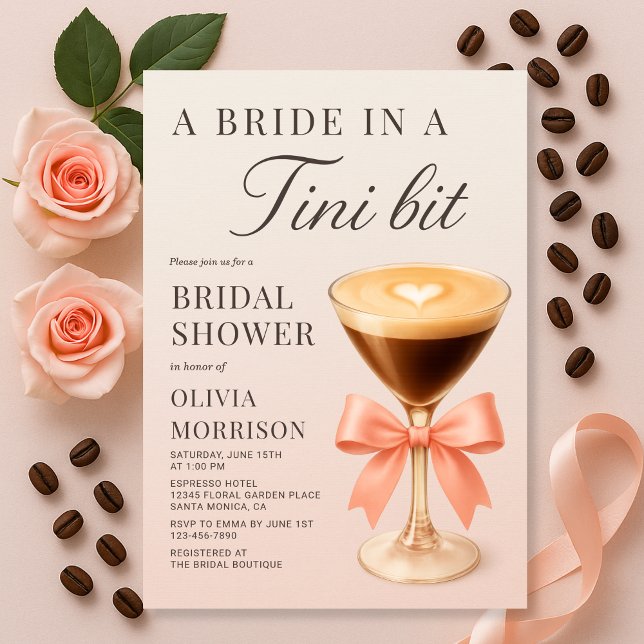 A Bride in a Tini Bit Bridal Shower Invitation (Creator Uploaded)