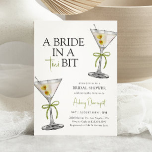 A Bride in a Tini Bit Dirty Martini Bridal Shower Invitation