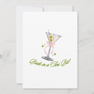 A Bride in a Tini Bit Martini Bachelorette Holiday Card
