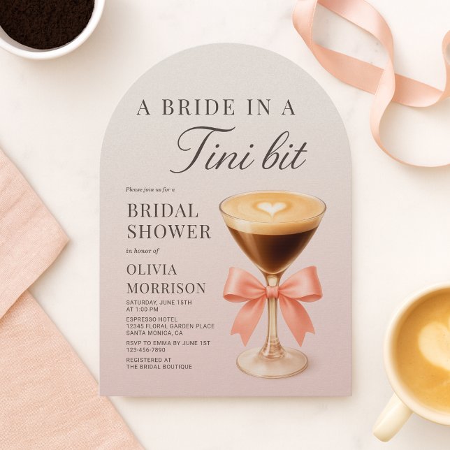 A Bride in a Tini Bit Martini Bridal Shower Invitation (Creator Uploaded)