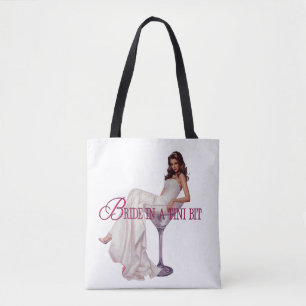 A Bride in a Tini Bit – Martini Glass Bride  Tote Bag