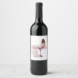A Bride in a Tini Bit – Martini Glass Bride Wine Label