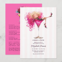 A Bride in a Tini Bit Pink Martini Bachelorette