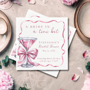 A Bride In A Tini Bit Pink Martini Bridal Shower Napkin