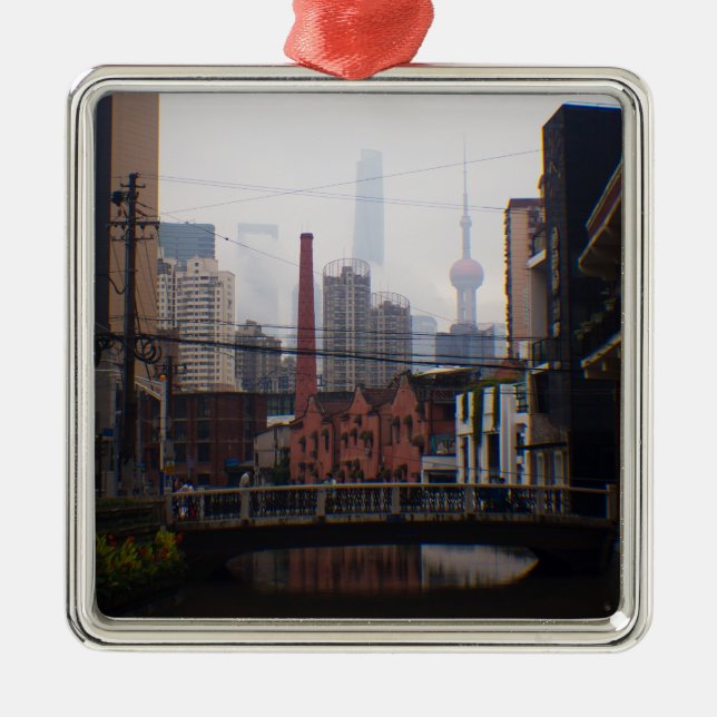 A Bridge in Shanghai Metal Tree Decoration (Front)