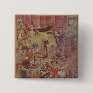 A Bridge of boats broken by Akbar (r.1556-1605) on 15 Cm Square Badge