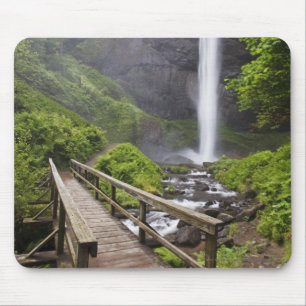 A Bridge Over Columbia River And Latourell Falls Mouse Pad