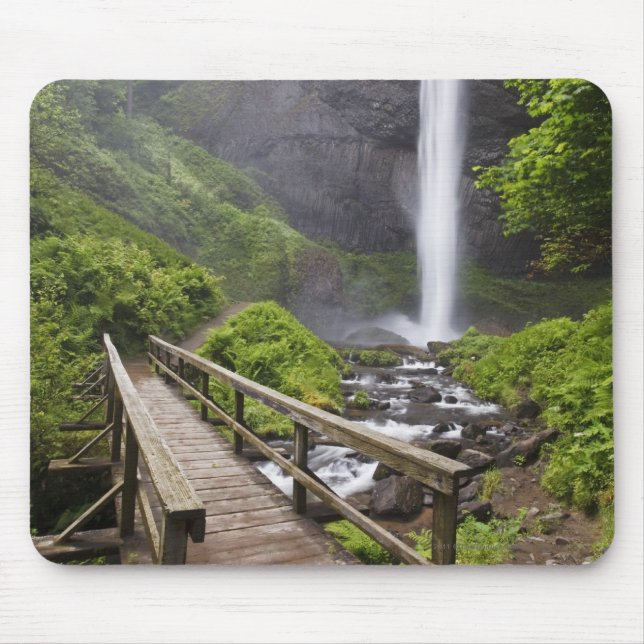 A Bridge Over Columbia River And Latourell Falls Mouse Pad (Front)